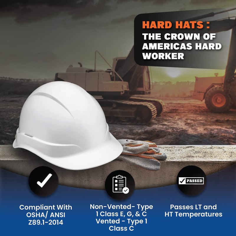Acerpal Updated Cap Hard Hat, White, Padded, OSHA Construction Safety Approved Hardhats, Hard Hats for Men, Cascos De Construccion Helmet. - Image 5